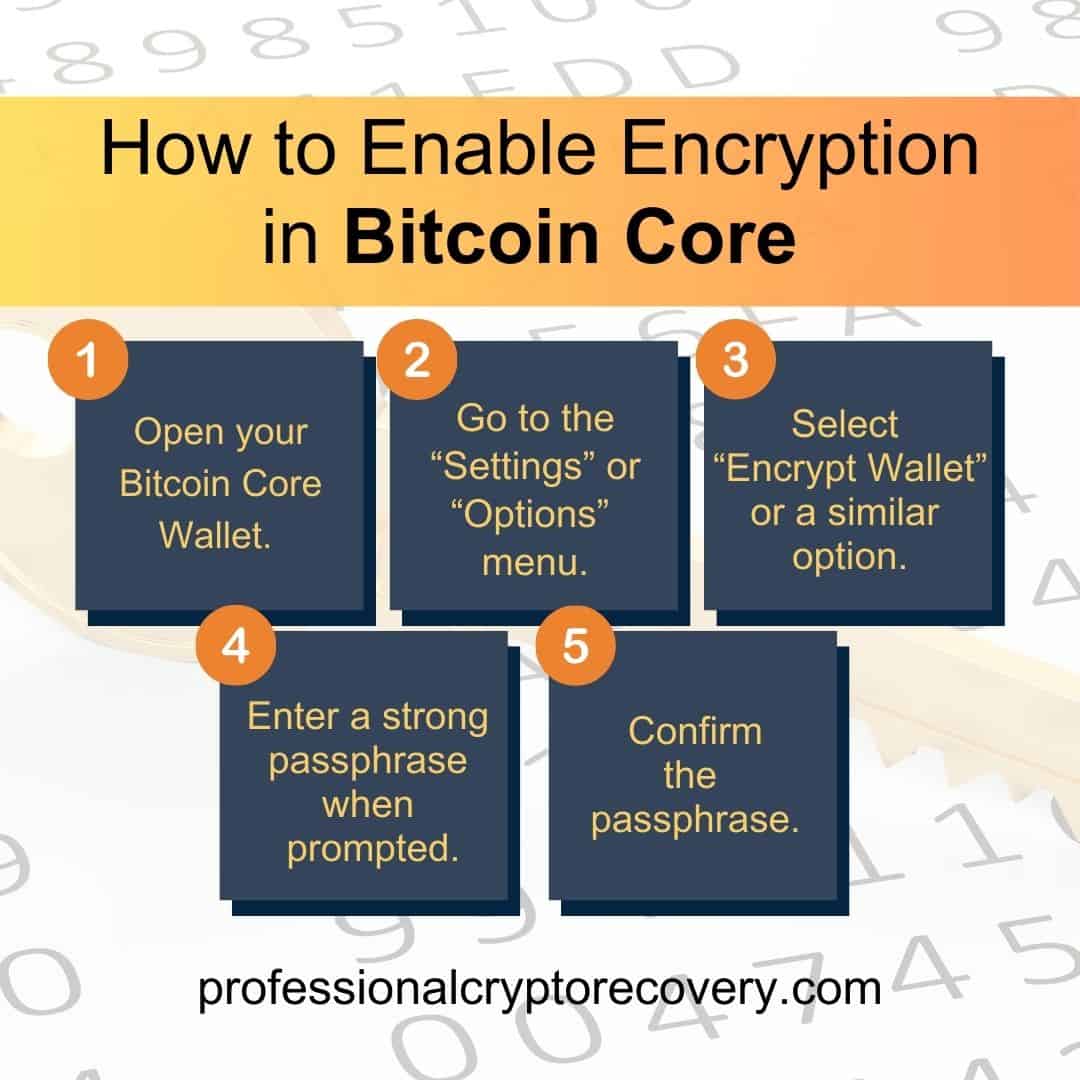 How to enable encryption in bitcoin core