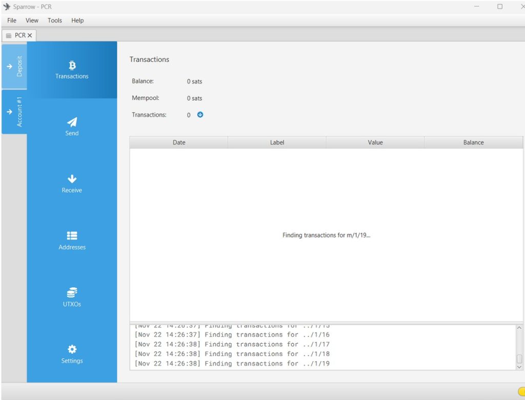 Sparrow Wallet Transactions